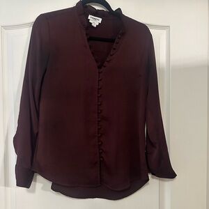 Express purple button-down tunic blouse size small